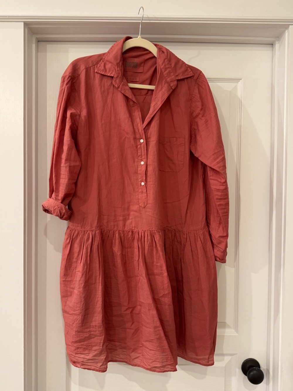Grayson (Frank & Eileen) Featherweight Long-Sleeve Coral Dress